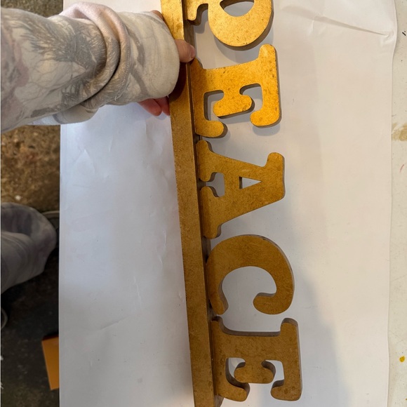 Gold Peace Sign Home Accent - Picture 2 of 2